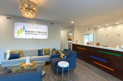Lobby of Root Cause Medical Clinic in Clearwater FL