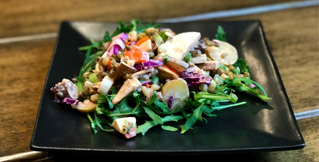 Sprouted Lentil Salad With Vegetables